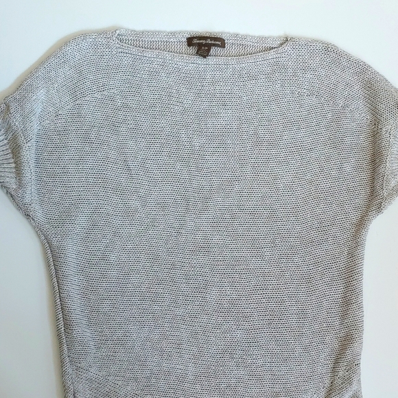 Tommy Bahama sweater, short sleeve, oatmeal, sz s - Picture 3 of 10